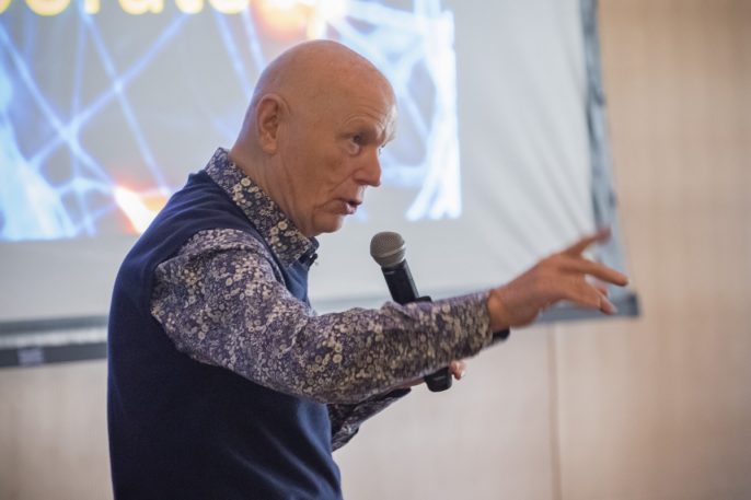 Story Musgrave presenting