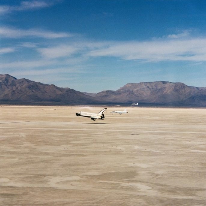 Figure 2. Space Shuttle STS-3 landing in the White Sands, New Mexico desert (Credit: NASA)